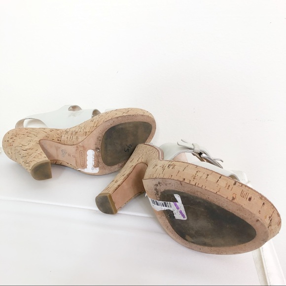 Coach beautiful leather shoes cork heel buckle 8 - Picture 4 of 5